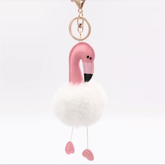 🌷Rose Gold Puffy Pink Flamingo Keychain‼️FINAL SALE - Picture 5 of 6